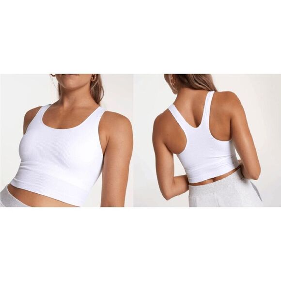 CALIA by Carrie Underwood Tops - CALIA Women’s Seamless Brami Racerback Sports Bra Tank Top White 2X